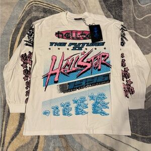 Hellstar 1996 Future Is Hellstar White Longsleeve Shirt Men’s Size Large